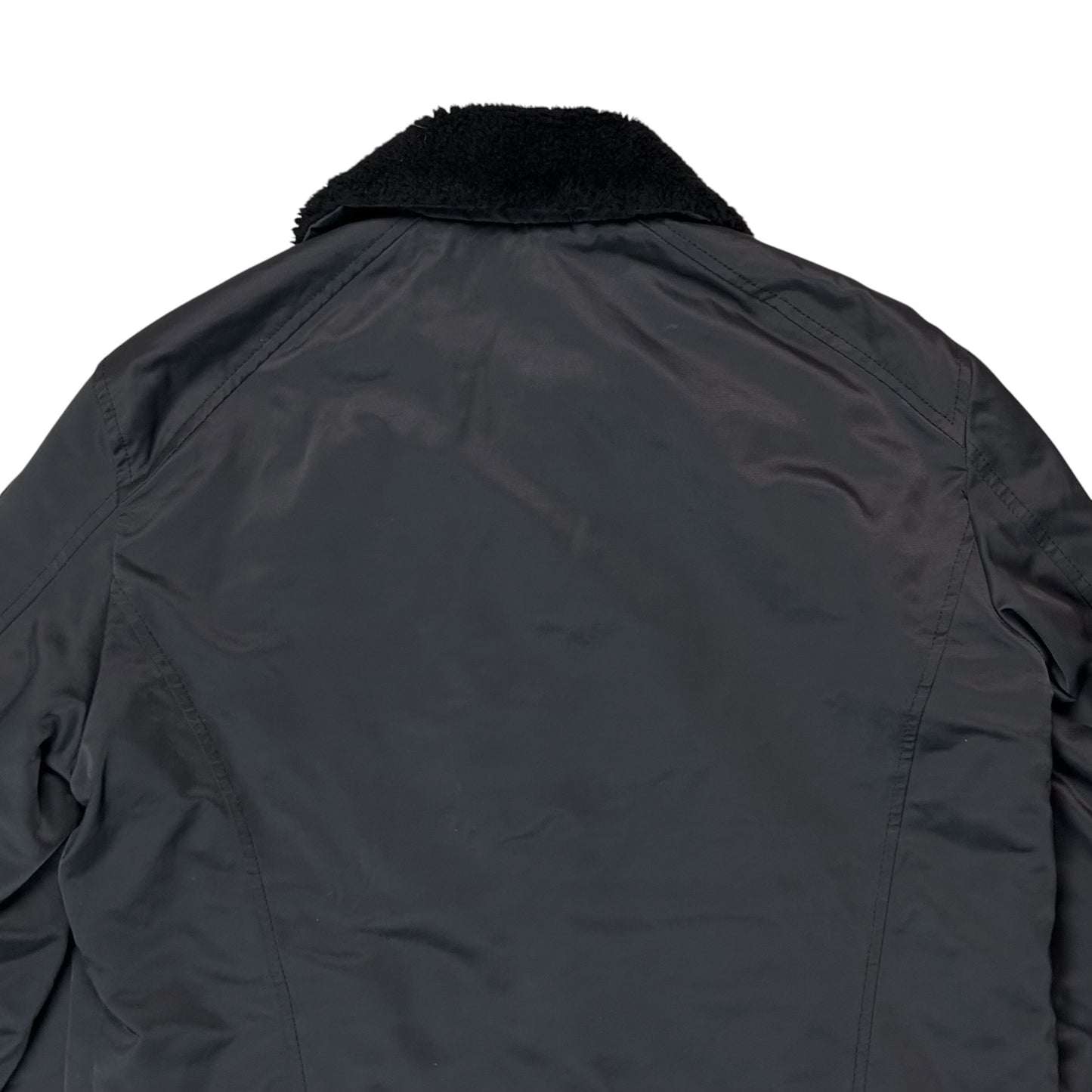 Dirk Bikkembergs Faux Fur Collar Pilot Jacket