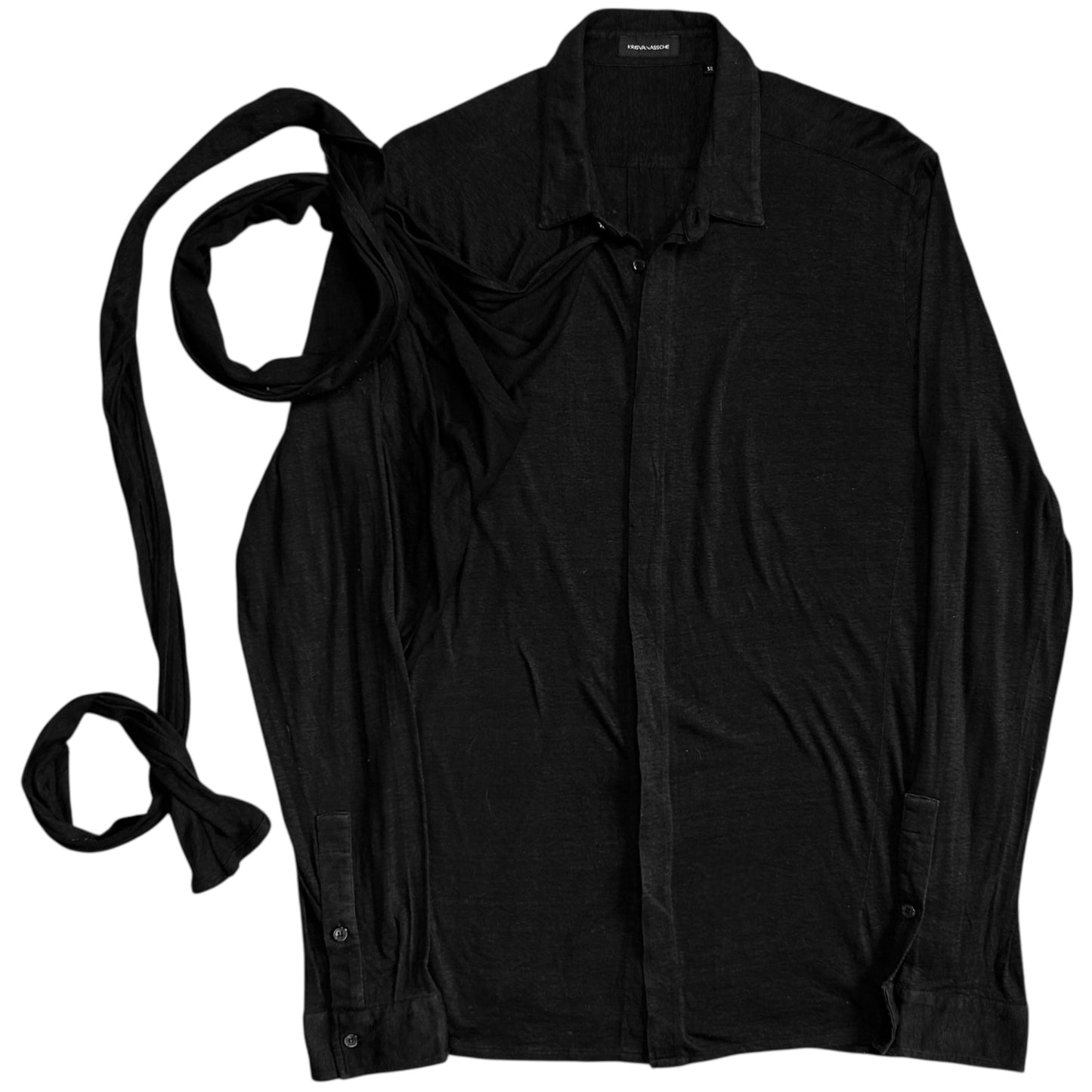 Kris Van Assche Asymmetric Wrap Layer Scarf Shirt