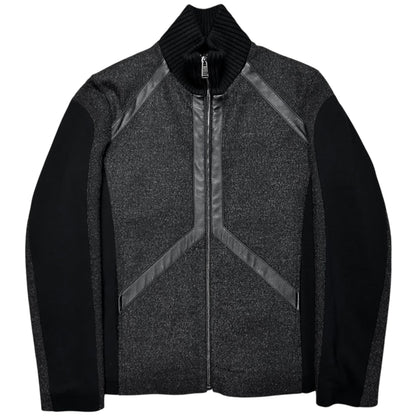 Dirk Bikkembergs Multi Fabric Padded Panel Zip Sweater