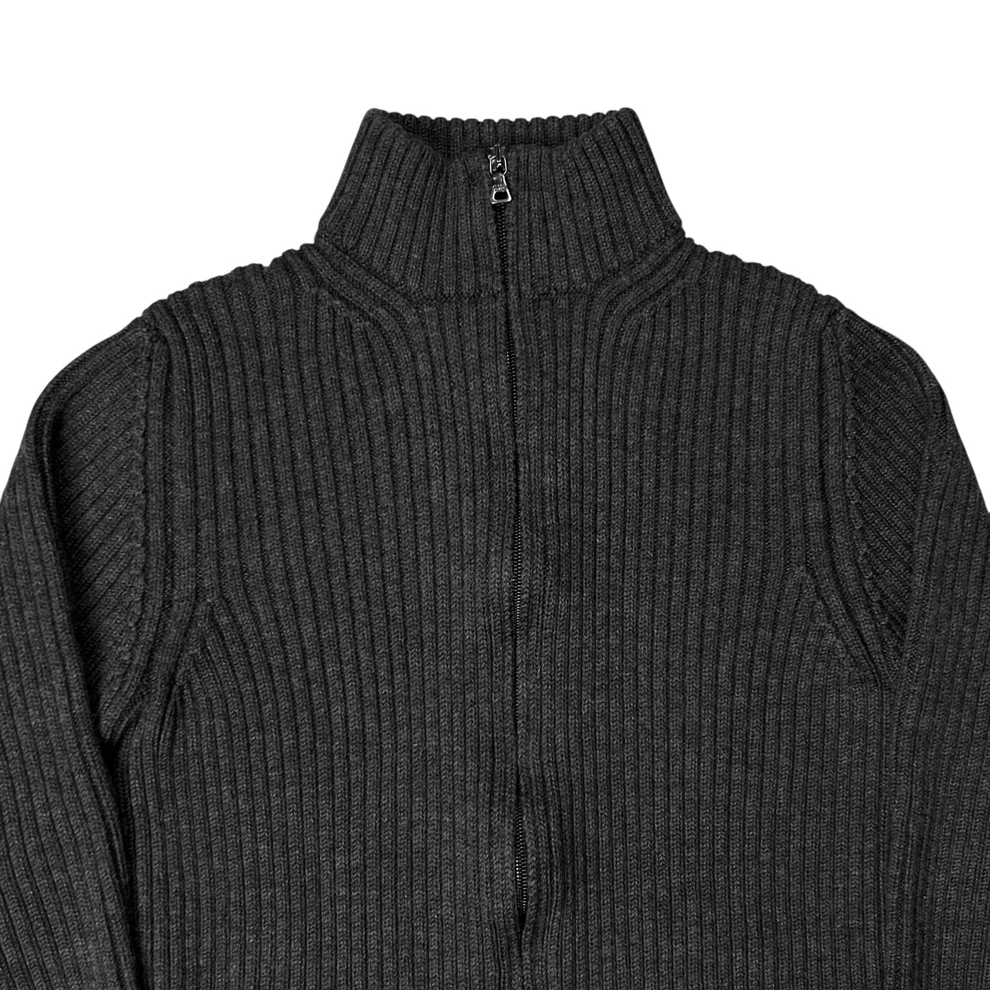 Prada Ribbed Zip Knit Sweater