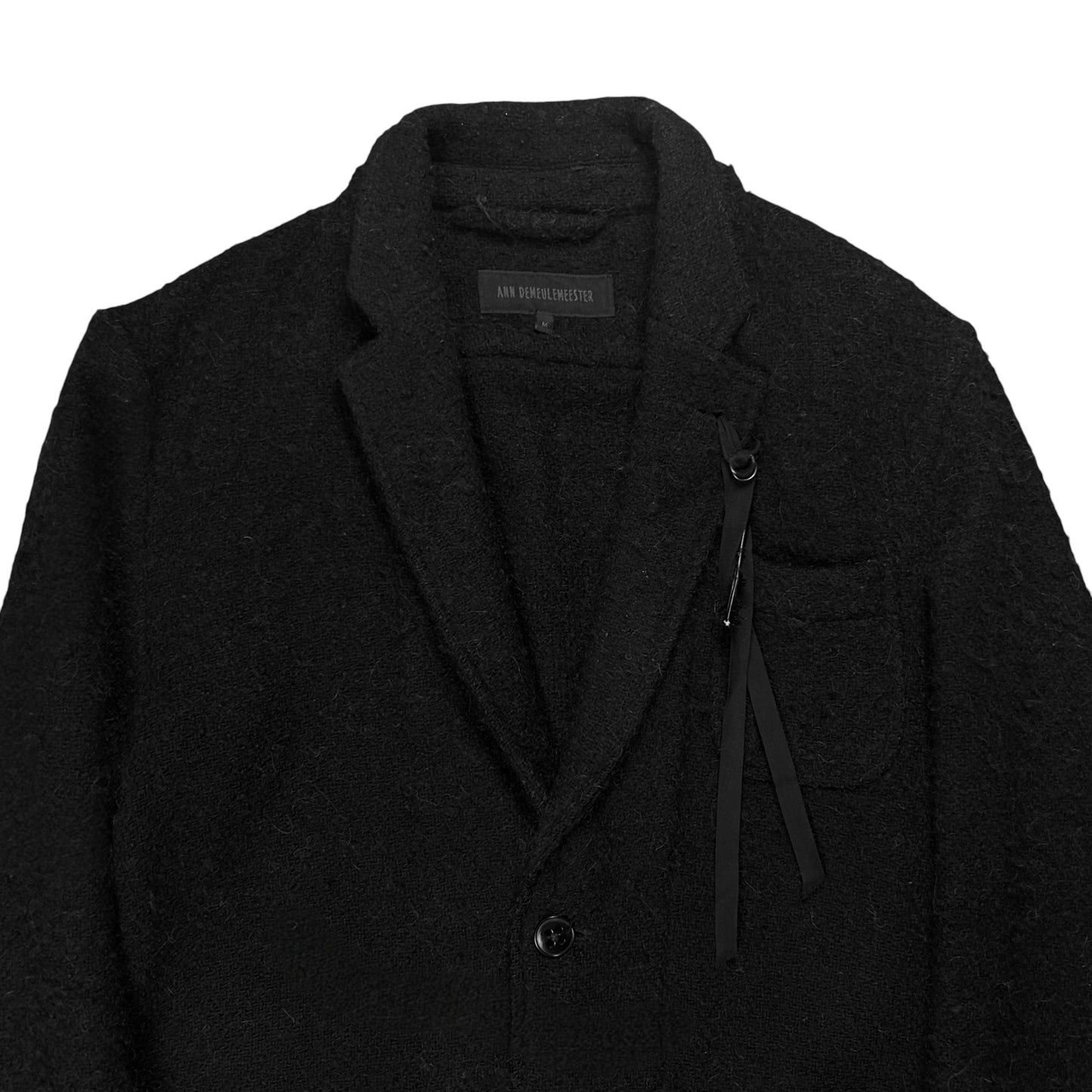 Ann Demeulemeester Lapel Strap Boiled Alpaca Wool Blazer - AW11