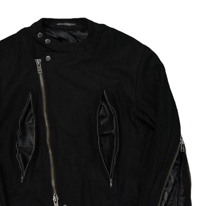 Yohji Yamamoto Pour Homme Back Zip Wool Bomber Jacket - AW14