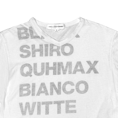 Comme des Garcons Shirt Bianco Reversed Print T-Shirt