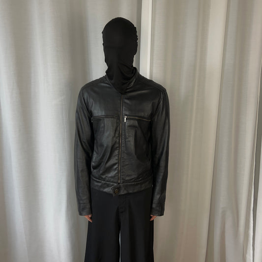 Dirk Bikkembergs Cropped Cafe Leather Jacket