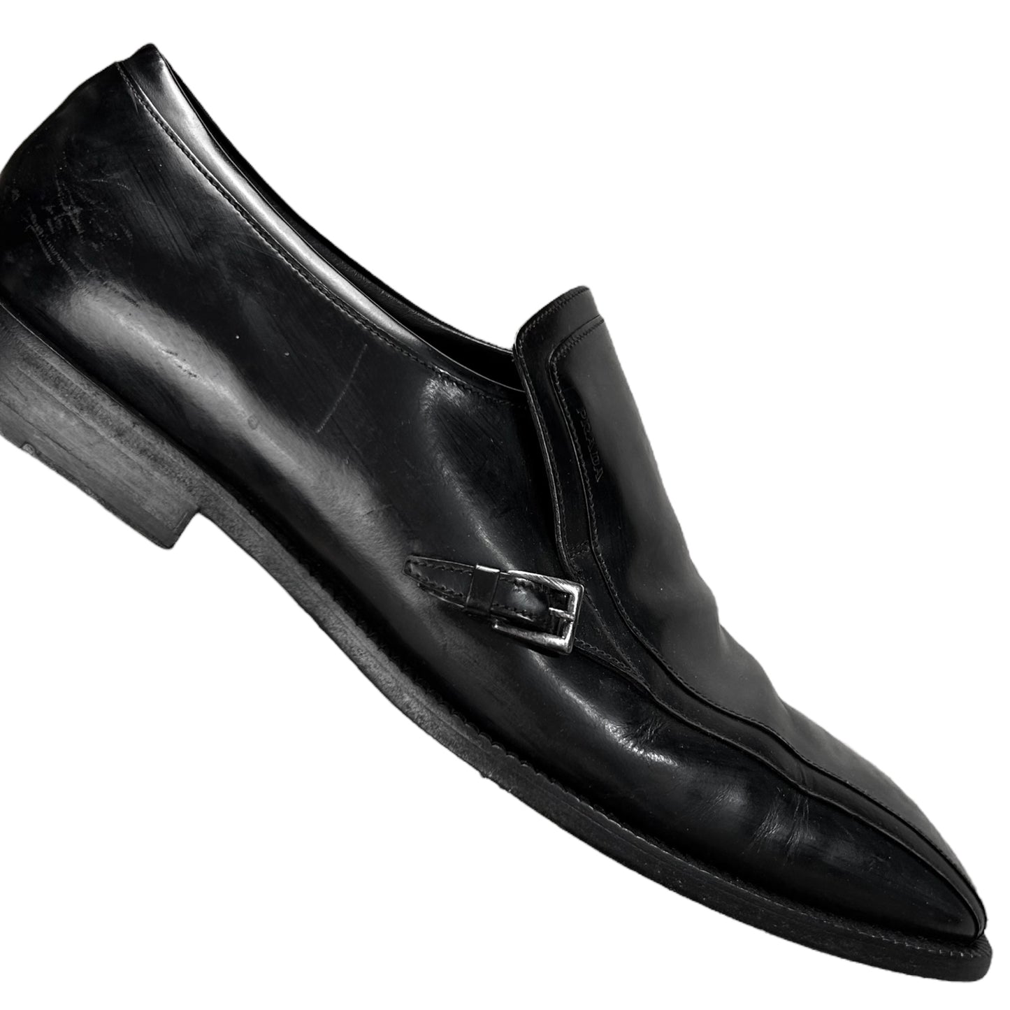 Prada Square Panel Monk Strap Loafers