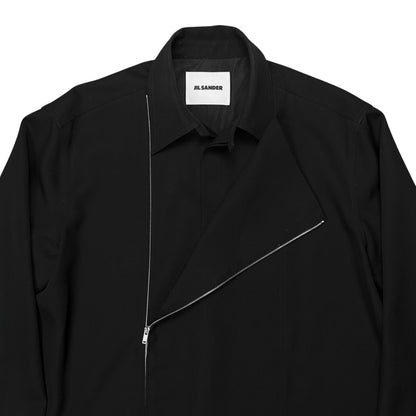 Jil Sander Asymmetric Zip Gabardine Shirt - AW22