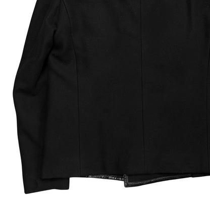 Balenciaga Leather Trimmed Caban Wool Jacket - AW15
