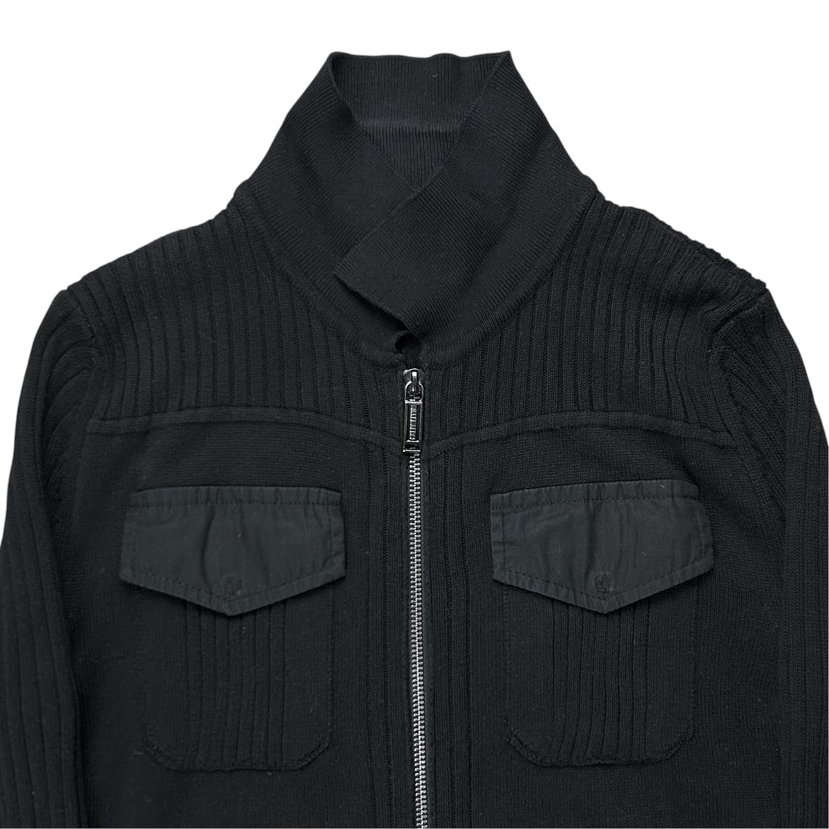 Dirk Bikkembergs Multi Zip Cargo Rib Knit Sweater - SS08