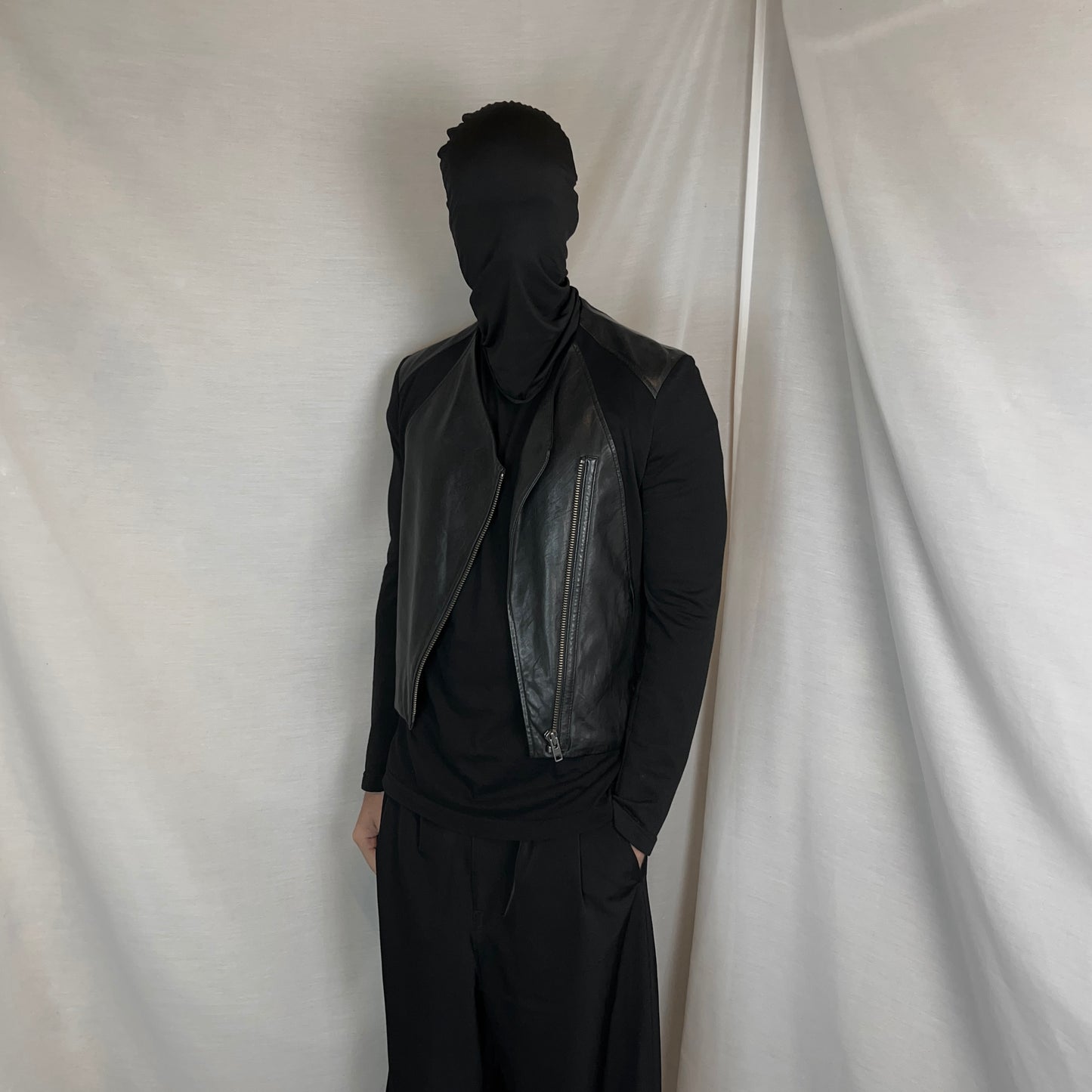 Helmut Lang Asymmetric Panel Leather Jacket - AW11