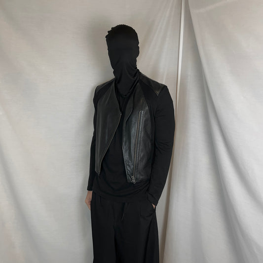 Helmut Lang Asymmetric Panel Leather Jacket - AW11