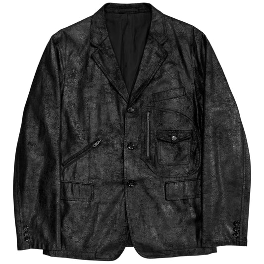 Comme des Garçons Homme Blister Coated Utility Zip Blazer - AW05