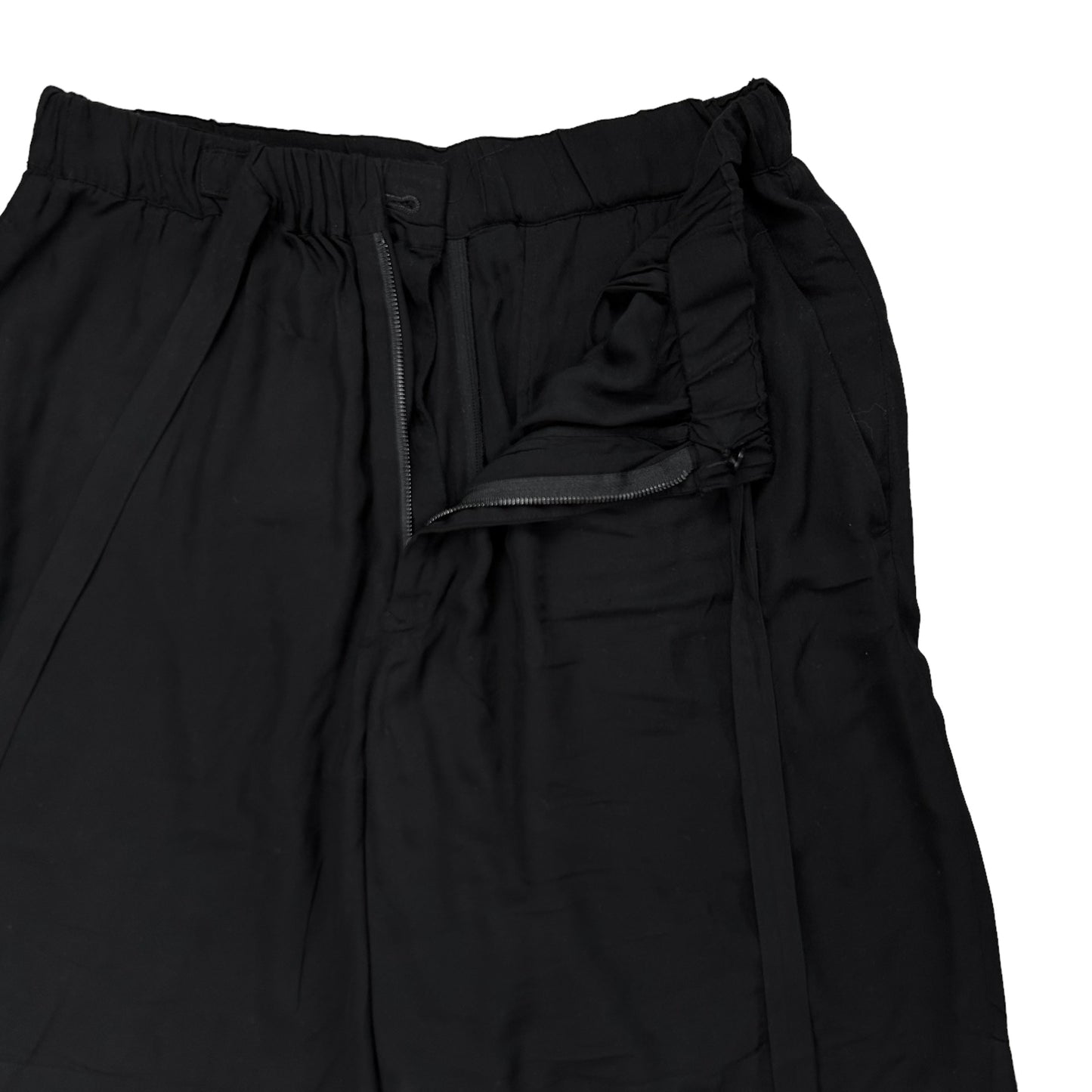 Yohji Yamamoto Elongated Drawstring Rayon Shorts - SS19