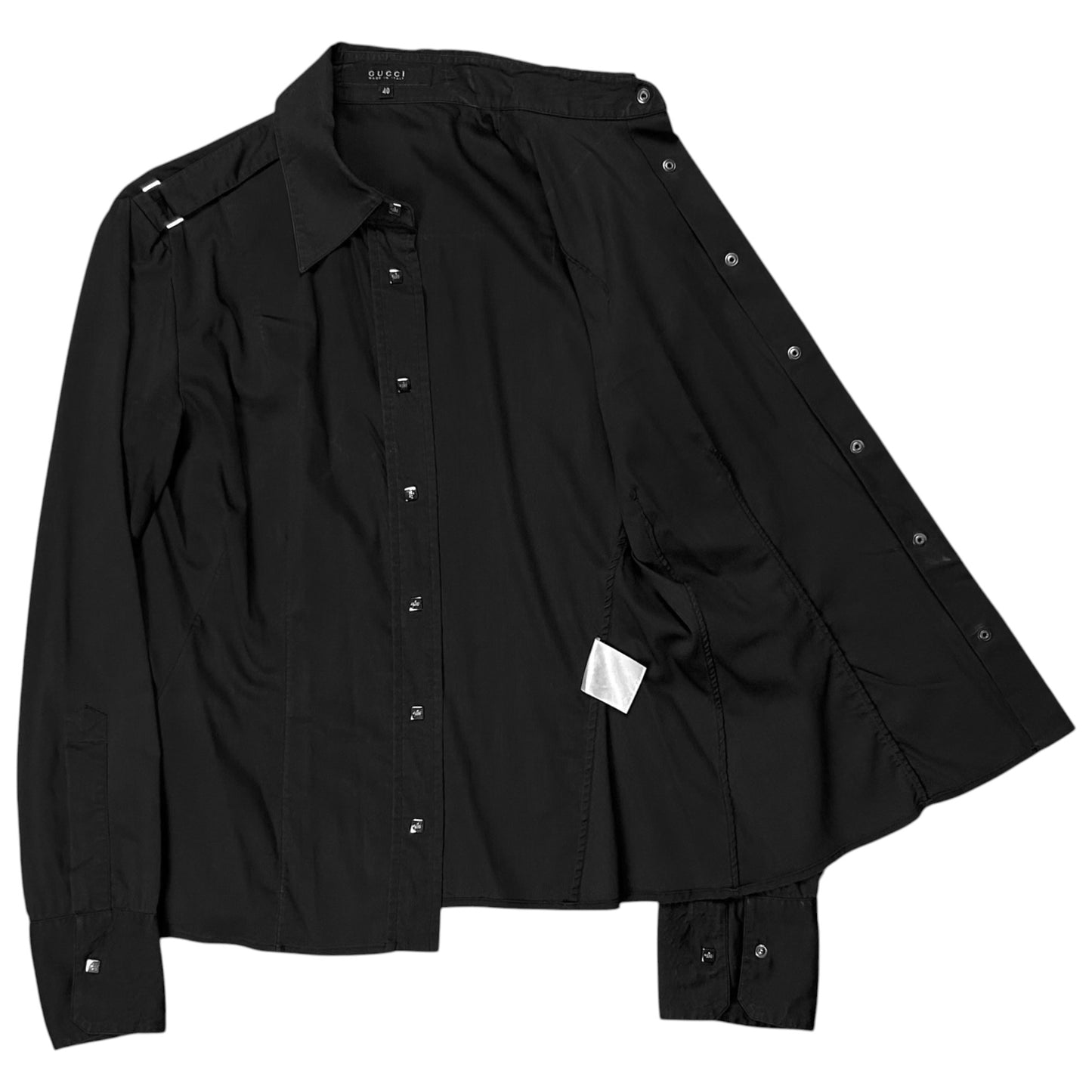 Gucci by Tom Ford Shoulder Strap Snap Shirt - 90s