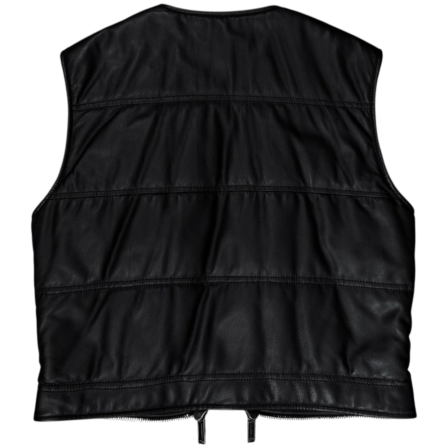 Dirk Bikkembergs Double Layered Zip Bomber Leather Jacket