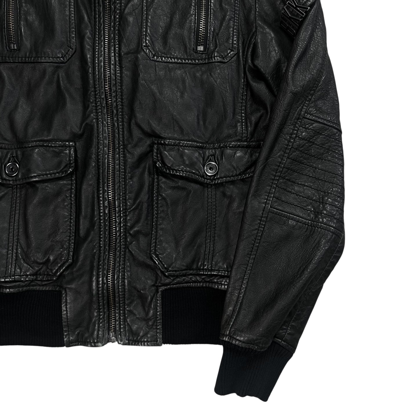Dirk Bikkembergs Cargo Flight Leather Jacket