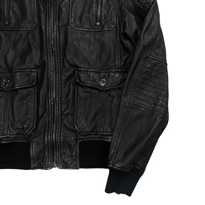 Dirk Bikkembergs Cargo Flight Leather Jacket