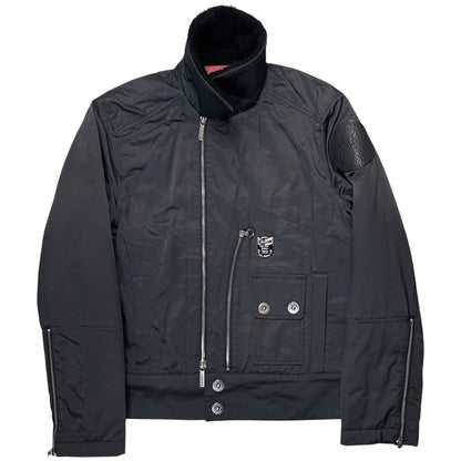 Dirk Bikkembergs Faux Fur Collar Pilot Jacket