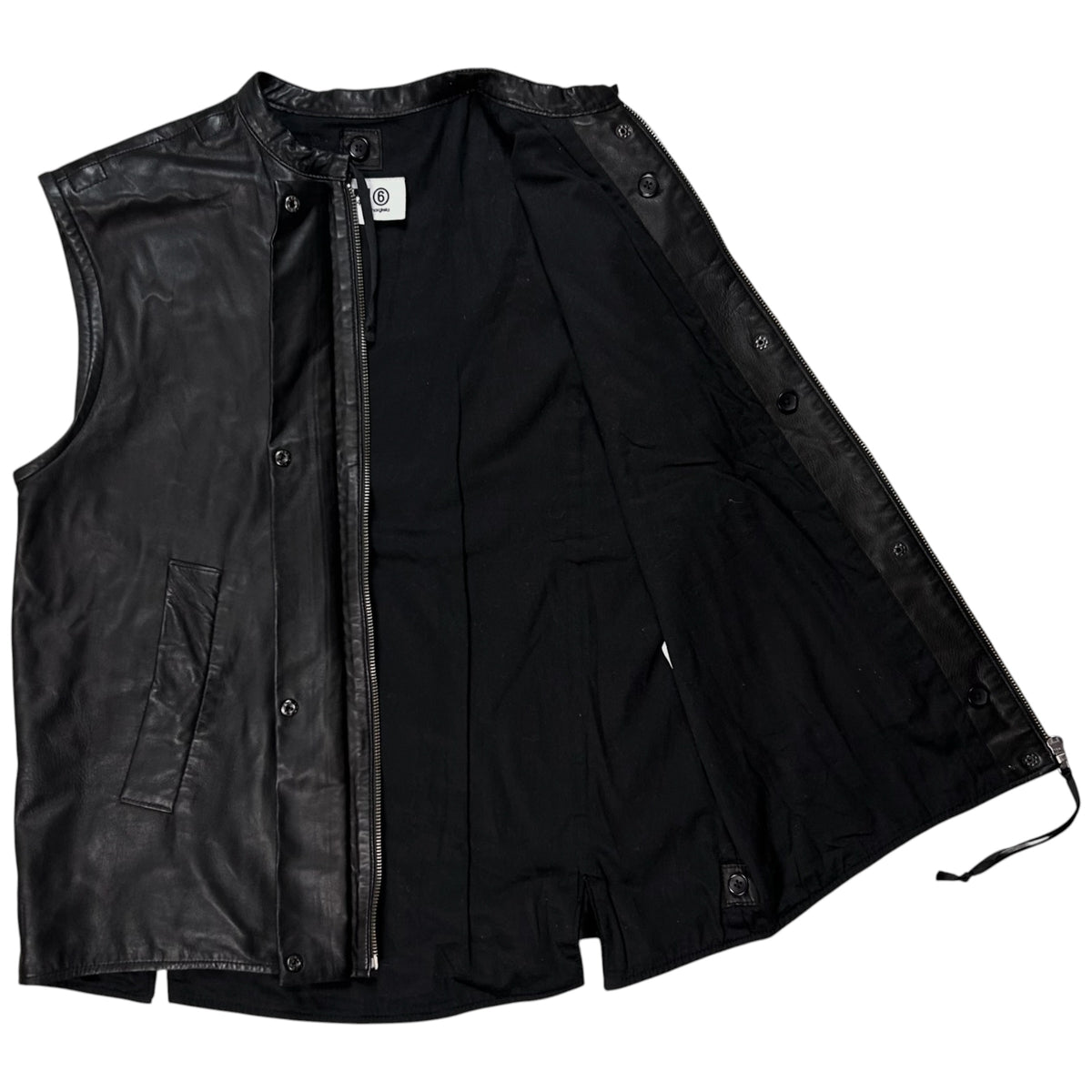 MM6 Maison Martin Margiela Tassel Moto Leather Vest - SS12