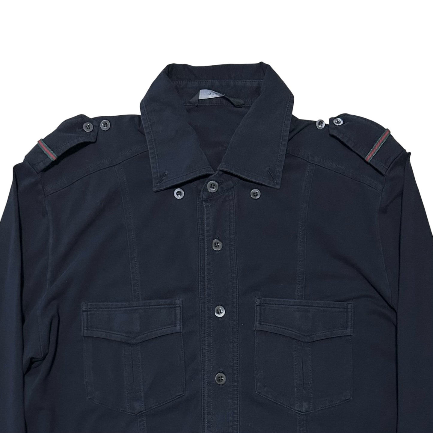 Gucci by Tom Ford Military Half Placket Shirt - 90s