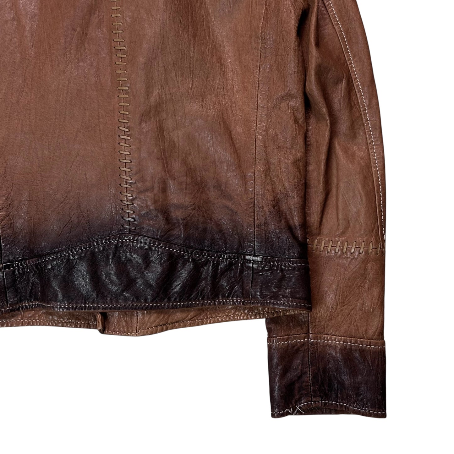 Dirk Bikkembergs Ombre Leather Military Flight Jacket - SS08