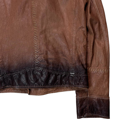 Dirk Bikkembergs Ombre Leather Military Flight Jacket - SS08