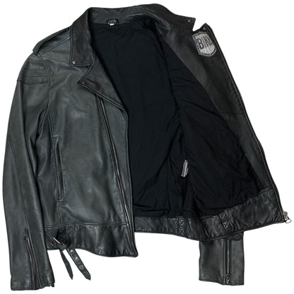 Dirk Bikkembergs Punk Patch Perfecto Sheep Leather Jacket