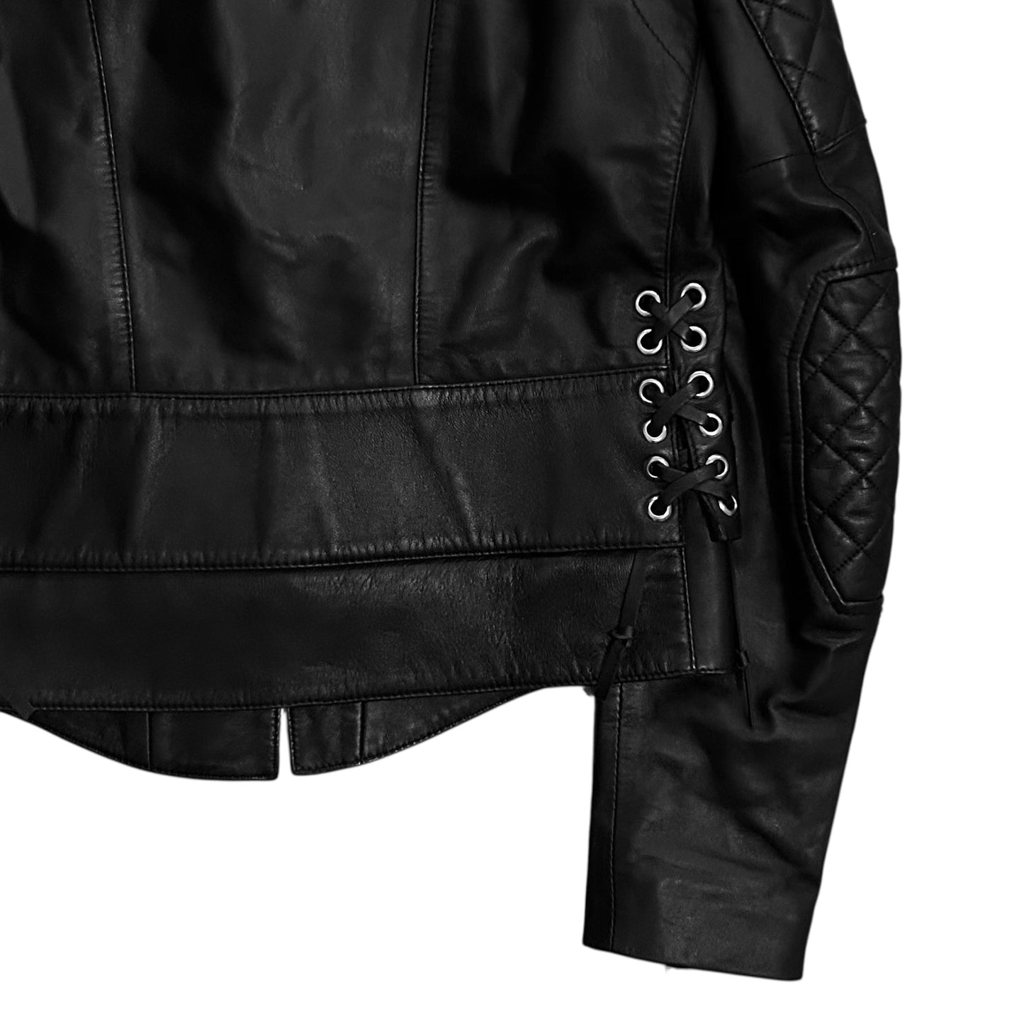 Balenciaga Quilted Bondage Lace Leather Jacket - AW12