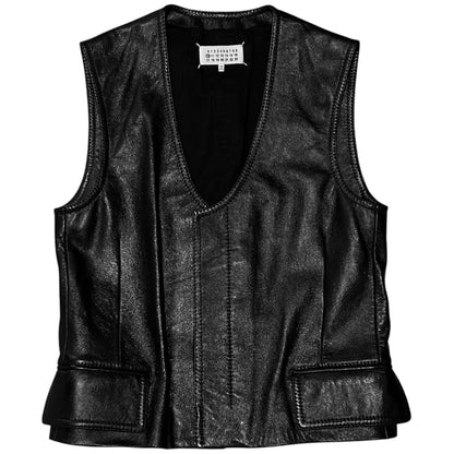 Maison Margiela Cropped Scoop Leather Vest - SS16