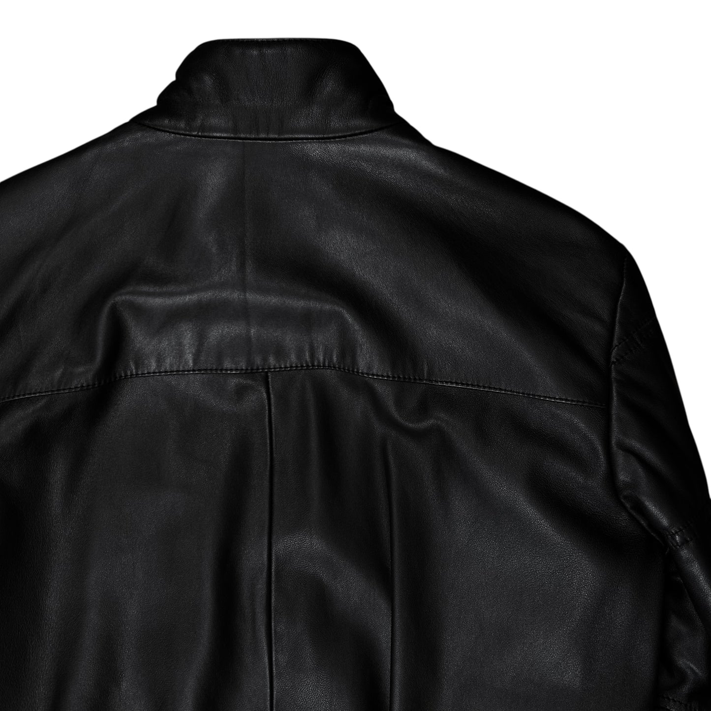 Dirk Bikkembergs Double Layered Zip Bomber Leather Jacket