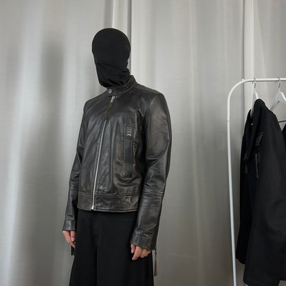 Dirk Bikkembergs Zip Racer Calf Leather Jacket