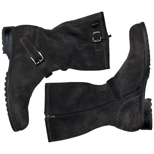Jil Sander Dual Belted Suede Biker Boots - AW07