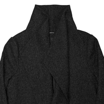 Ann Demeulemeester Asymmetric Drape Collar Wool Overcoat - AW14