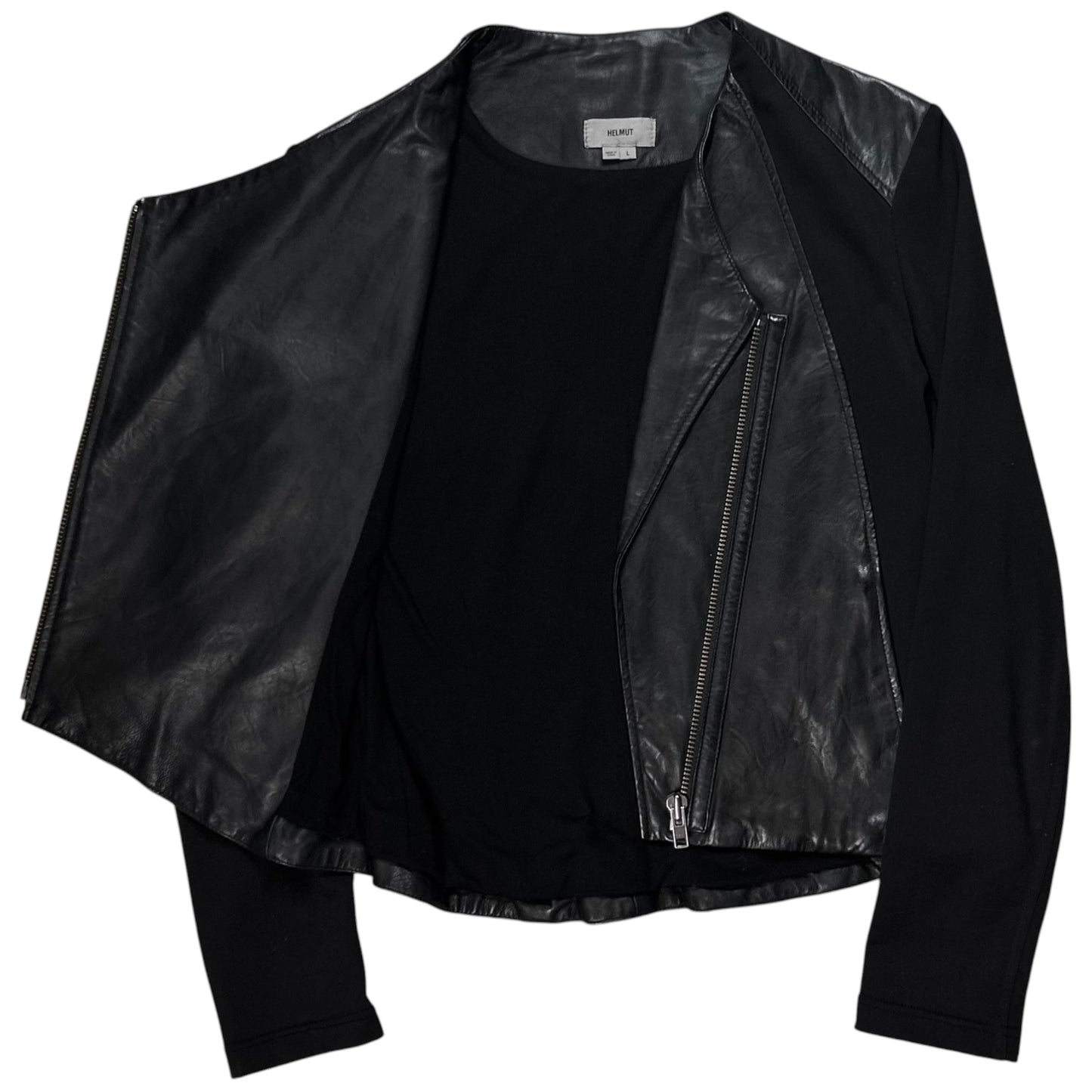 Helmut Lang Asymmetric Panel Leather Jacket - AW11