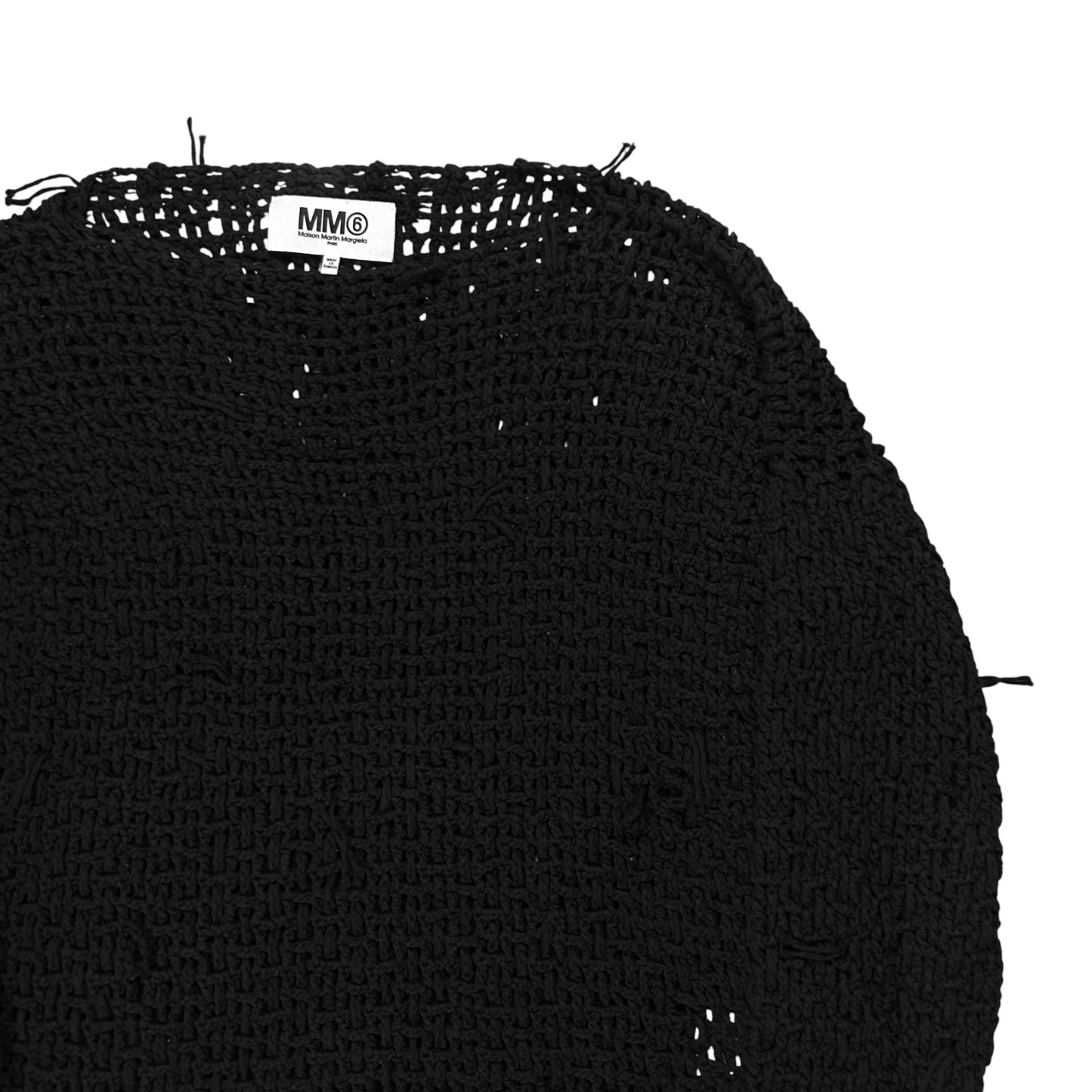 MM6 Maison Martin Margiela Distressed Crotchet Knit Sweater - SS15