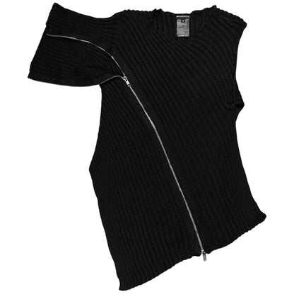 Ann Demeulemeester Asymmetric Zip Knit Top - AW12
