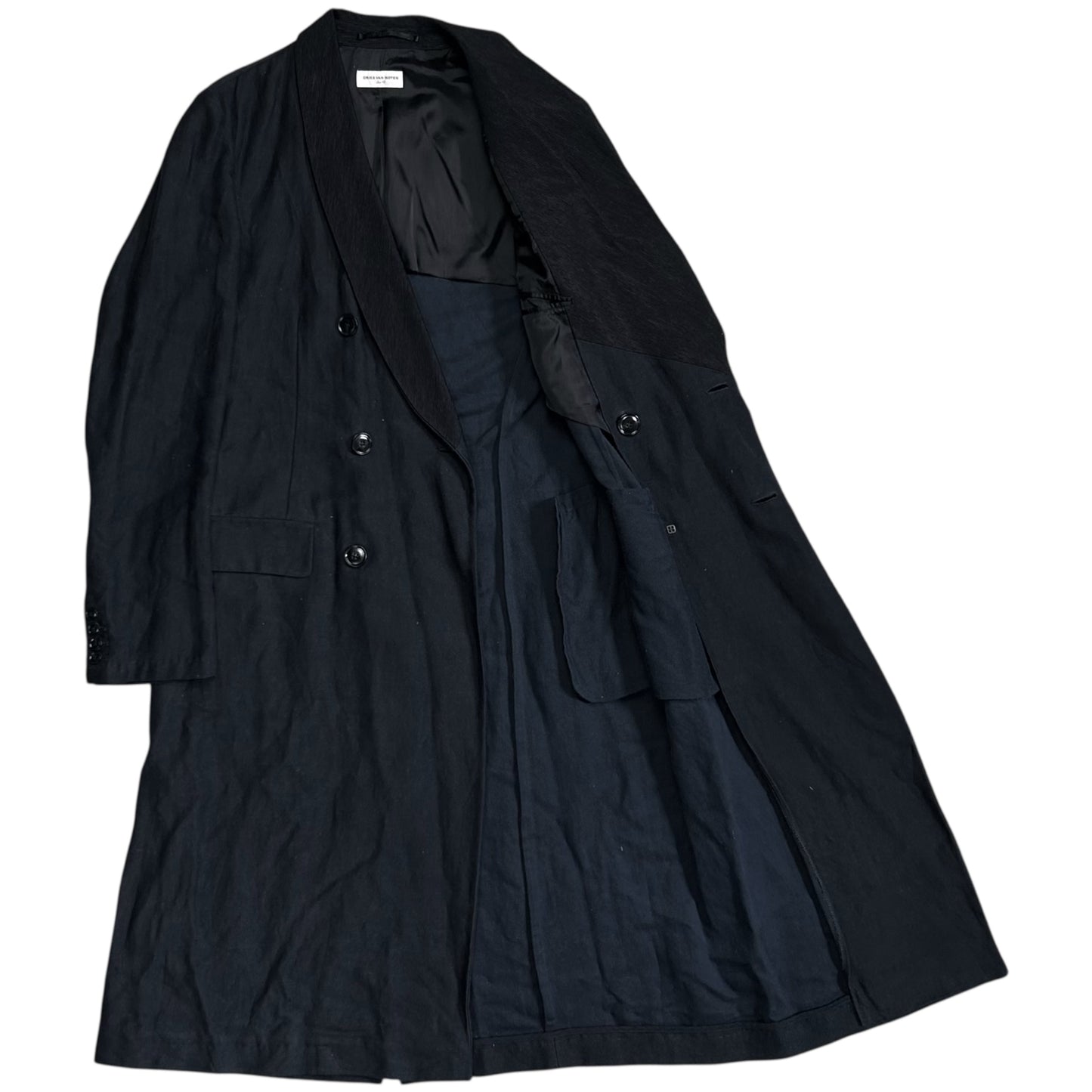 Dries Van Noten Double Breasted Corduroy Shawl Collar Coat