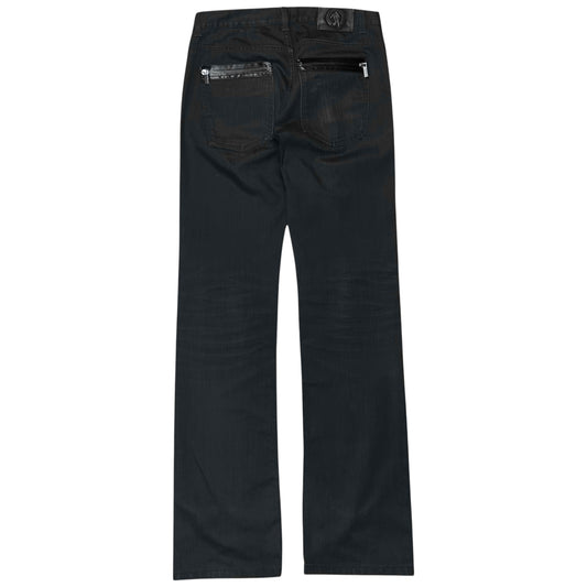 Dirk Bikkembergs Waxed Tape Zip Jeans - AW08