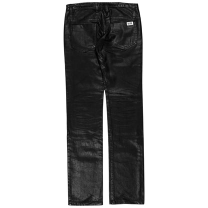 Dirk Bikkembergs Leather Waist Waxed Jeans - AW08