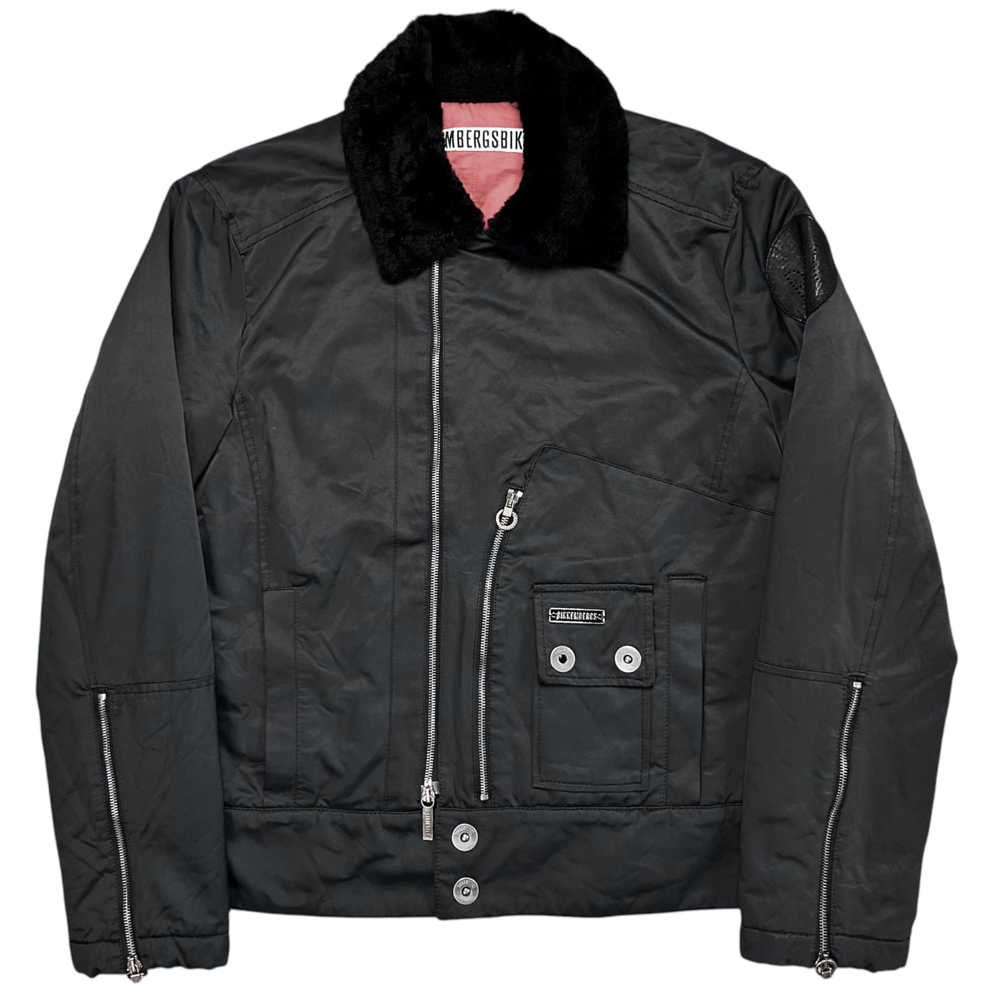 Dirk Bikkembergs Faux Fur Collar Pilot Jacket