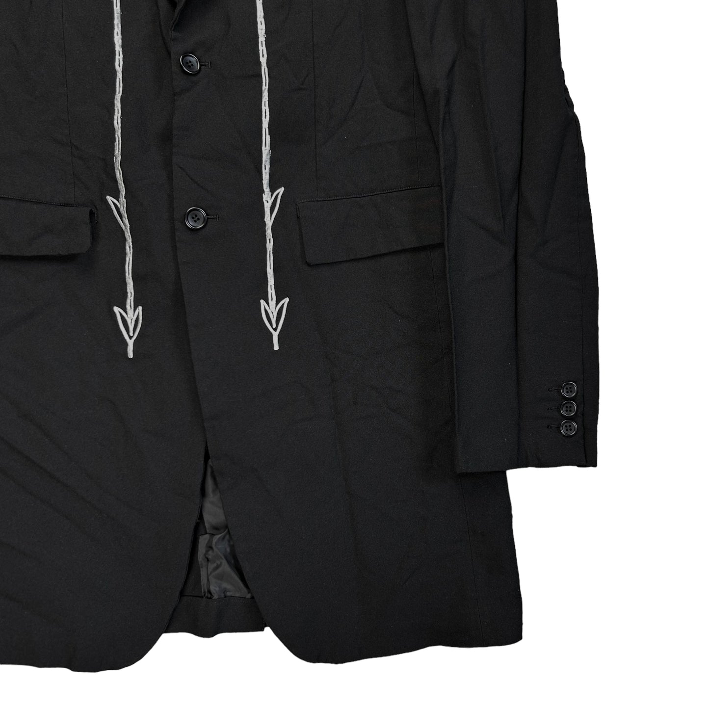 Comme Des Garcons BLACK Heart String Embroidered Coat - AW13