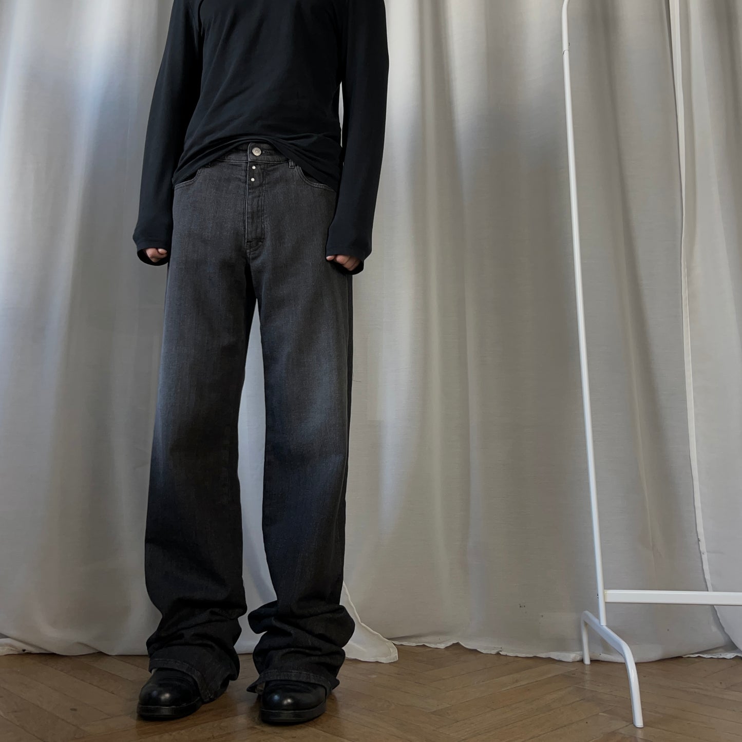 MM6 Maison Margiela Washed Bootcut Rivet Jeans - SS23