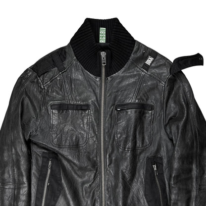 Dirk Bikkembergs Military Flight Leather Jacket