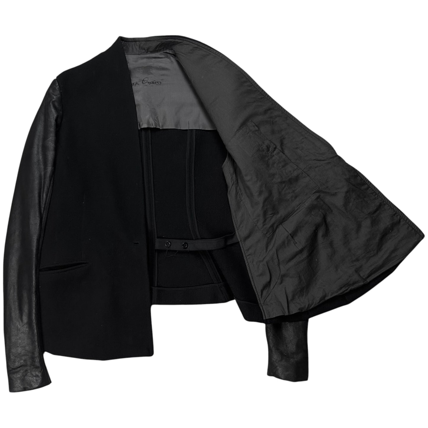 Rick Owens Strapped Leather Sleeve Stag Jacket - AW08