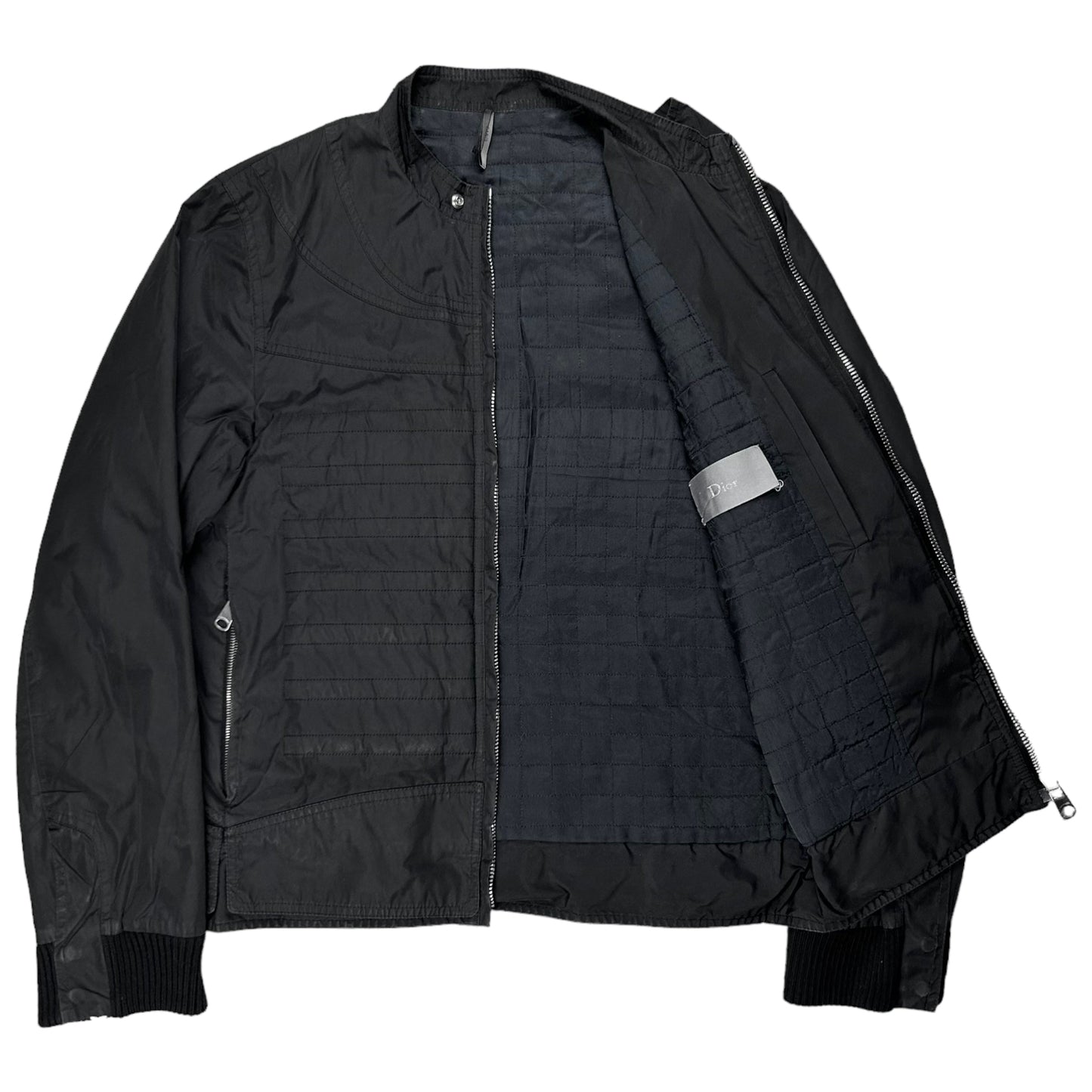 Dior Homme Panelled Cropped Moto Bomber Jacket - AW08