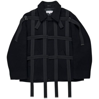 Walter Van Beirendonck Bondage Seatbelt Fur Scarf Jacket - AW19