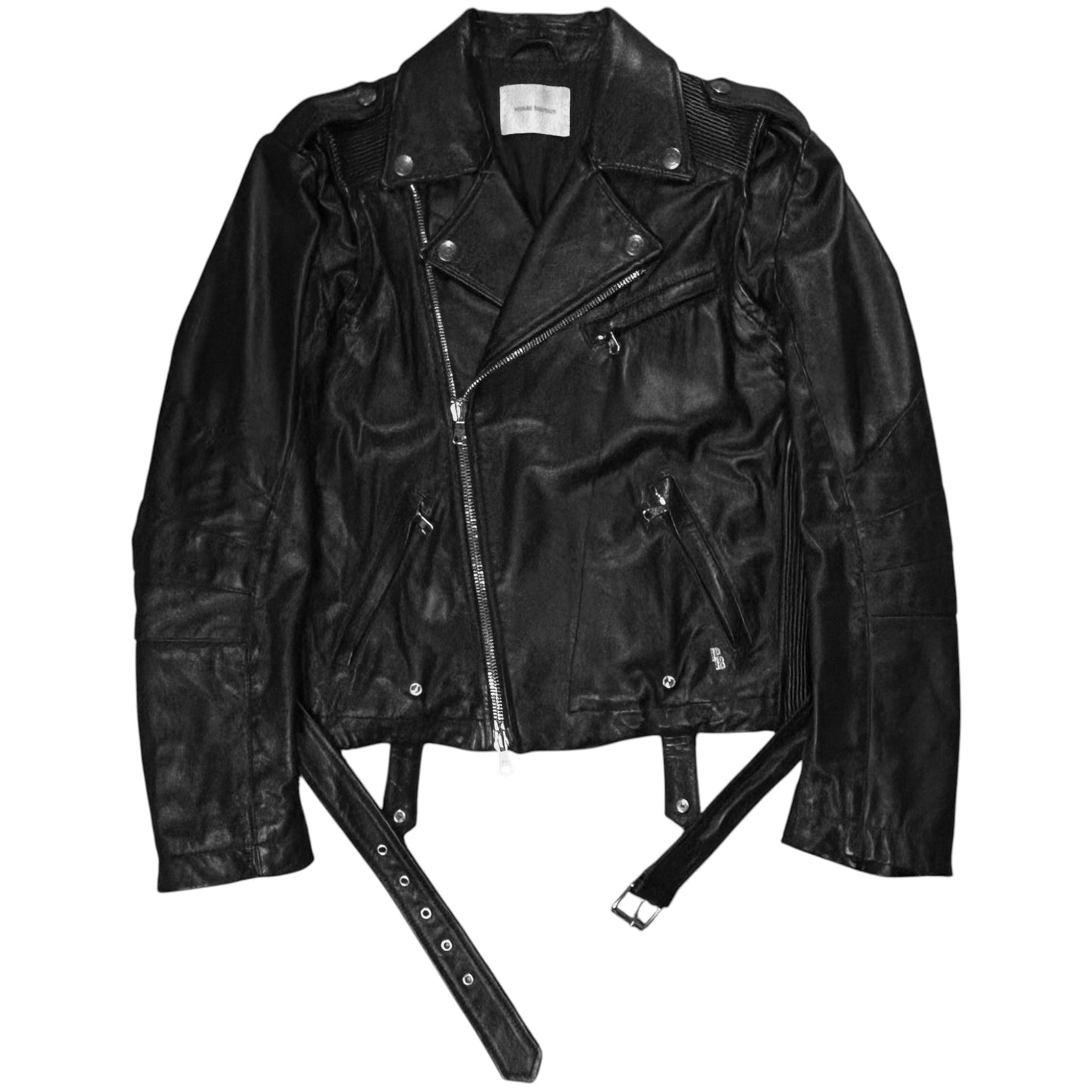 Pierre Balmain Belted Biker Leather Jacket - SS13