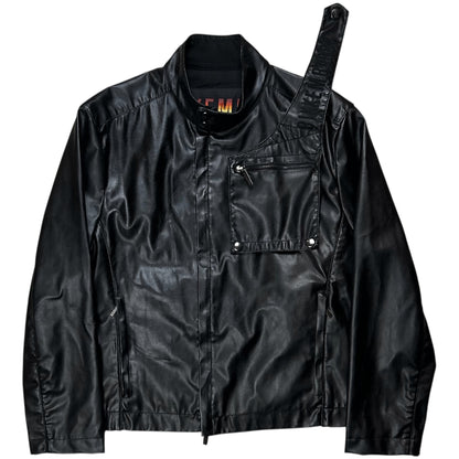 Dirk Bikkembergs Chest Strap Pocket Racer PVC Jacket