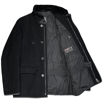 Prada Leather Trimmed Wool Jacket