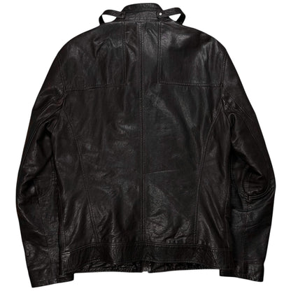 Dirk Bikkembergs Belt Collar Racer Sheep Leather Jacket