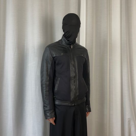 Dirk Bikkembergs Dual Fabric Moto Leather Jacket